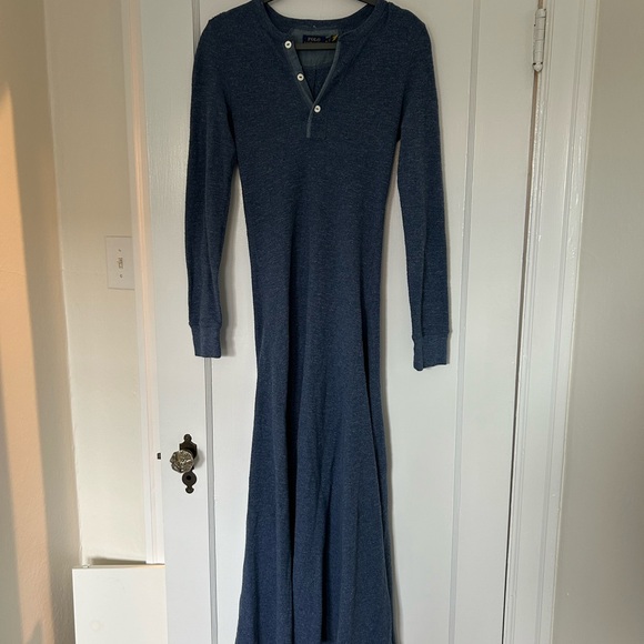 Ralph Lauren Dresses & Skirts - Ralph Lauren Midnight Blue Long-Sleeve Maxi Henley Dress